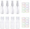 8 Stück 20 ml transparente Reiseflaschen Sprühflaschen Behälter tragbarer Sprühbehälter für Frauen Männer Reisen nachfüllbare Kosmetik Toilettenartikel mit 2 Blatt gratis Etiketten