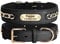 Didog Hundehalsband aus echtem Leder, geflochtenes Leder, personalisiert mit graviertem breitem Namensschild, verstellbare und langlebige Hundehalsbänder für kleine, mittelgroße Hunde, schwarz, M