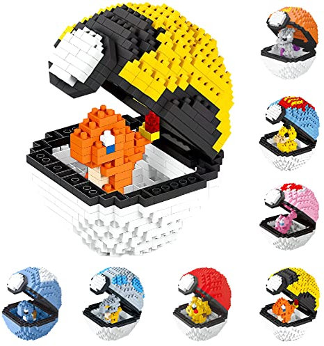 Mini Bausteine Modell,Blockspielzeug, Building Blocks,Prunkstück,Konstruktionsspielzeug,Pokeball,3D Puzzle Lernspielzeug,Geschenk für Jungen M?dchen und Fans,ab 8 Jahren
