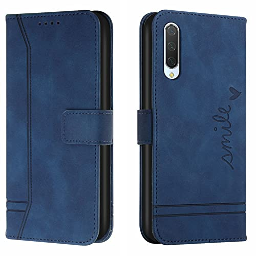 Lihondar Kompatibel mit Xiaomi Mi 9 Hülle, Handyhülle Xiaomi Mi 9, Premium Leder Klappbar Schutzhülle Tasche Wallet mit Brieftasche [Ständer] [Standfunktion] Cover Flip Case Klapphülle (Blau)