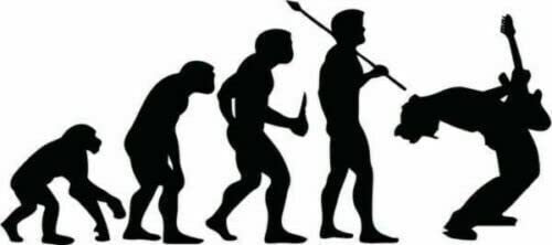 myrockshirt Evolution Gitarre Gitarrist Rockgitarrist Poser Aufkleber Sticker Wandtattoo in 15cm, 20cm,30cm o.40 cm