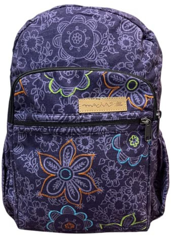 Damen Baumwolle Rucksack Ethnisch Indische Handtasche für Damen Hippie Boho, violett