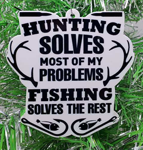 Jagd-Ornament Christbaumschmuck – Jagd löst die meisten meiner Probleme... Angeln löst den Rest