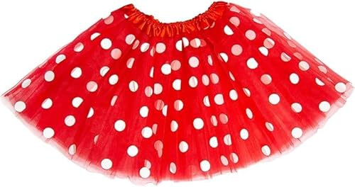Singtis Karneval Maus Kostüm Damen Mädchen, 10 teiliges Tüllrock Set mit Punkte Rock, Maus Ohren Haarreif, Schwarze Fliege, Schleifen Socken, Handschuhe & Nase, Fasching Tier Kostüm Zubehör, GR.L