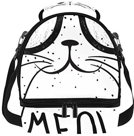 Lonchera de doble piso, térmica, aislada, impermeable, para gatos y vasos