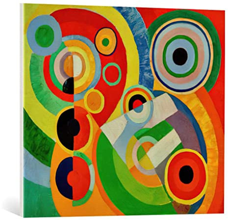 kunst für alle Leinwandbild: Robert Delaunay Lebensfreude - hochwertiger Druck, Leinwand auf Keilrahmen, Bild fertig zum Aufhängen, 75x65 cm
