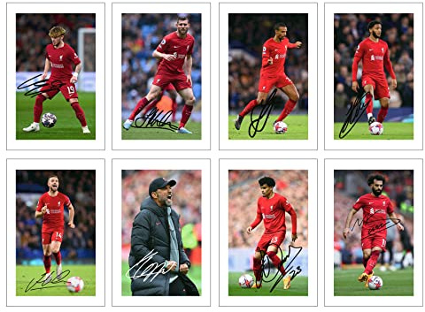 Set of 20 Liverpool 2023 Players Signed 6X4 Inch Photo Prints With Pre Printed Signatures Autograph Gift. Artwork