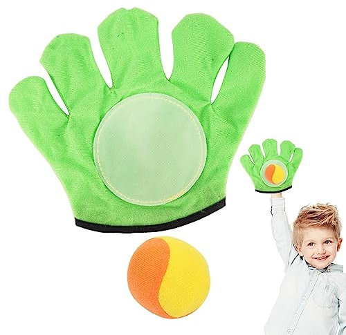 Rianpesn Guantes Pelota pegajosa para niños,Juguetes con Ventosa para Exteriores, Juego Captura, Juguete para lanzar - Catch Ball Deportes Juegos Pelota Jugando Guantes pegajosos