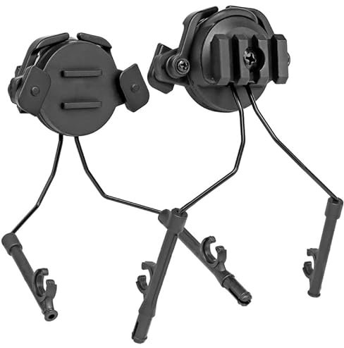 ACEXIER Tactical Fast Rail Mounts Headset Rail Adapter Headset Halter Set Halterung Kopfhörerhalterung Ständer 360 Rotation Helm Headset (Black)