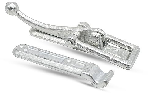 DOJA Barcelona | Kistenverschluss | Groß | Verzinkter Stahl | Packung 1+1 | Hebelverschluss Vertikaler | Spannverschluss | Verriegelung fur Werkzeugkasten, Truhen, antike Kastenschlösser, Schranke