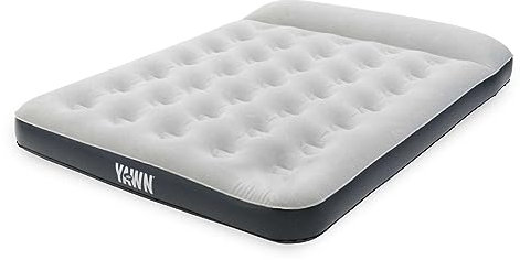 YAWN AIR Self Inflating Camping Mattress - Double Bed Size - Blow Up Inflatable Air Bed - Battery Operated Pump - Integrated Pillow - Sleep & Relax - Includes 2 x Repair Patches & Storage Bag