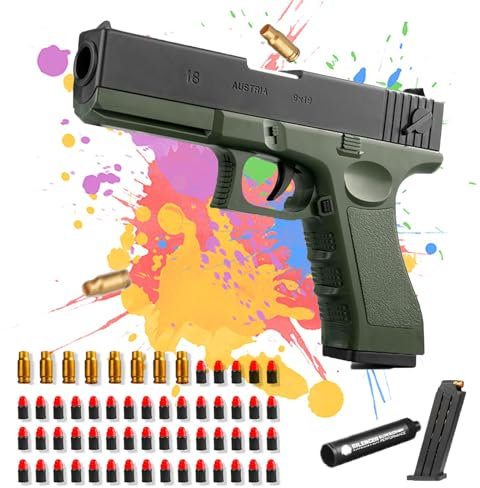 Spielzeug Pistole Kinder, Toy Gun Pistol Fidget, Spielzeug Pistole Blaster mit 50 Soft Kugel, Pistole Spielzeugpistolen für Kinder ab 6 7 8 9+ Jahren