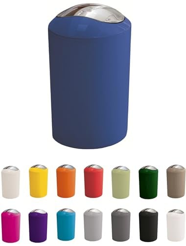KW Gleam 5Ltr Swing Bin - Compact Bathroom/Kitchen/Waste Bin (Blue)
