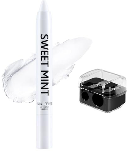 Jutqut Eyeshadow Pen Matte White, Eyeshadow Eyeliner Stick, Pearlescent Creamy Texture, Durable Eyeshadow Pencil, Eye Highlighter, Lidschattenstift und Nicht Blühend Highlighting#02 Weiß
