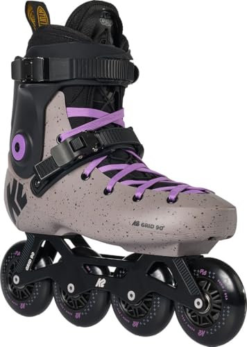 K2 Skates Grid 90 Hardboot Inline Skates Unisex – Erwachsene — Grey - Purple — 30K0221