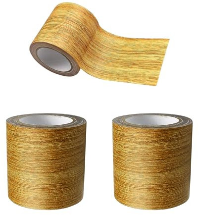 JINJUMEI 2 Rotoli di Nastro Adesivo ad Effetto Legno, Adesivi di Carta per Mobili Impiallacciatura Nastro Adesivo di Riparazione per Battiscopa Morbidi, Porte, Parati, Pareti, Mobili (5,7 cm x 4,57m)