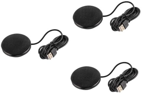 TEHAUX 3pcs 360 Conference Microphone Omnidirectional for Computer Laptop Condenser Microphone Smart Noise Reduction Easy for Video Calls Recording