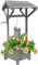 PaMeer Wooden Wishing Well Planter - Patio Decor for Garden Ornaments & Outdoor Plant Display, Patio Planter, Wishing Well with Hanging Bucket, Outdoor Flower ornament (Grey)
