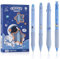 JIANTA Radierbarer Kugelschreiber Blau, 4 Stück Tintenroller radierbar, Süße Radierbare Stifte 0.5MM Set, Schreibkomfort Radierstifte Gelstifte für Büro Schule - Astronaut