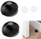 2PCS Oval Stainless Steel Door Stop - Black Oval Self Adhesive Door Stop Suitable for Home, School & Office - No Drilling Required