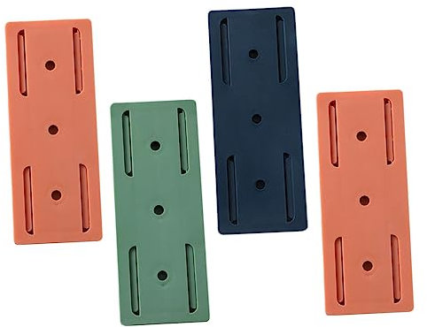 Uonlytech 8 Pcs Wire Board Storage Punch Surge Protector Hanging Strips Electrical Outlet Patch Panel Hanger Power Socket Desktop Socket Fixer Power Strip Holder Fixator Acrylic Glue