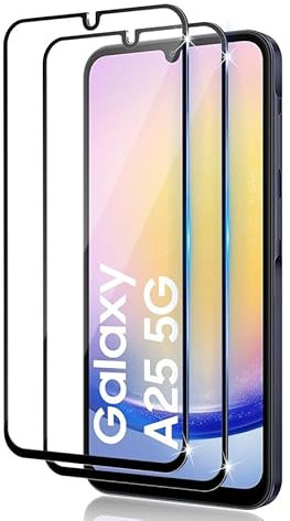 HQ-CLOUD® Lot de 2 Verres Trempés Pour Samsung Galaxy A25 5G, M34 5G .Film de Protection d'écran Couverture Complète Noir - Anti Rayures - Ultra Résistant Dureté 9H