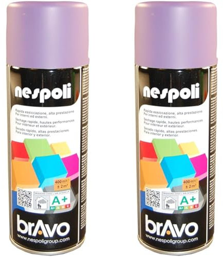 Nespoli Bomboletta Spray Aerosol Lilla Effetto Satinato Ral 4005 400ml (Confezione da 2)