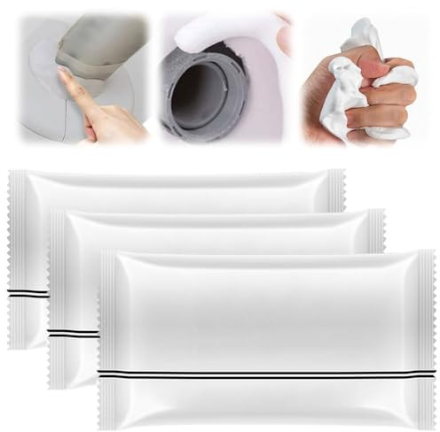 Colle D'étanchéité Imperméable à L'eau, Joint de Remplissage Blanc, Colle D'argile de Réparation Mastic étanche, Colle de Réparation de Trou de Climatisation de Trou de Mur de Drain (Blanc, 3pcs)