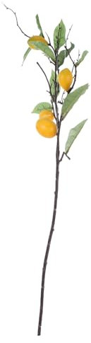 PRETYZOOM 2St Künstlicher Zitronenzweig Dekor gelbe Kunstblumen Bodenvase Lemon Twigs Zitronenbaumzweig kunstpflanze Verzierung der Arbeitsplatte gefälschte Zitronenpflücker Plastik Yellow