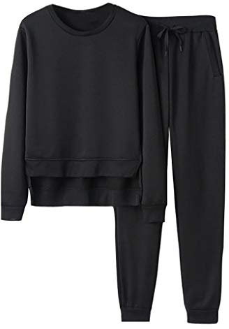 Tute Donna Casual Leggera Tuta Da Casa Curvy Pullover Felpa Senza Cappuccio E Jogging Pantaloni Set Coordinati Abbigliamento Elegante Morbida Completi 2 Pezzi Ginnastica Workout Fitness Outfit