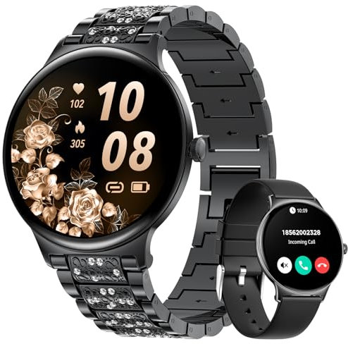 LIGE Montre Connectée Femme avec Surveillance de la Santé, 1.43 AMOLED Smartwatch Santé Au Féminin, Appel Bluetooth 120+ Modes Sportifs SpO2 Calories, IP68 Montre Podometre Femme, Android iOS, Cadeau