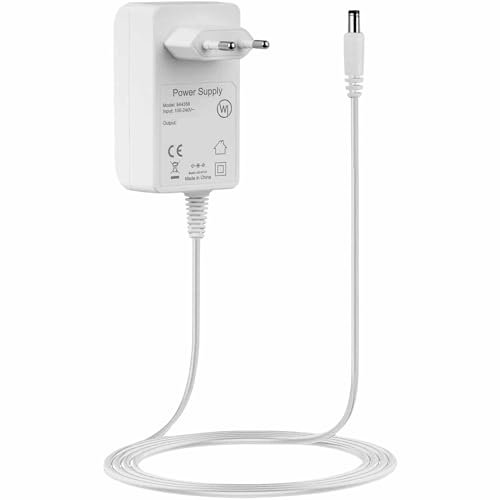 TECHZOCO Alimentador 12V, Adaptador de Corriente, Fuente de alimentación 12V, Alimentador de Pared, Cargador 12 Voltios, Adaptador Alimentación, Conector DC 5.5 x 2.1 mm, Blanco (0.6A)