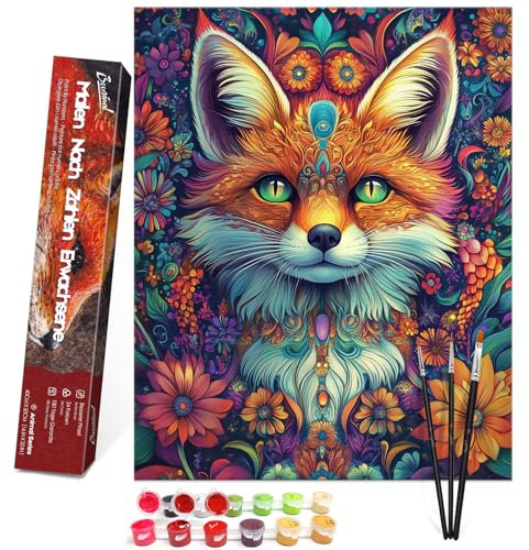 Bougimal Peinture par Numero Adulte Animal, Sans Cadre inclure Pinceaux et Acryliques Peintures - 40x50 cm, Renard