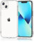Meliya Coque Compatible pour iPhone 13 6.1”, Étui en Silicone avec Doublure en Microfibre Souple, Conception Spéciale de Bord Droit (A-Transparent)