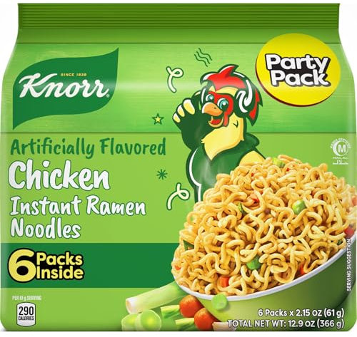 Knorr Chicken Noodles, Instant Ramen, 6 x 50g Pack
