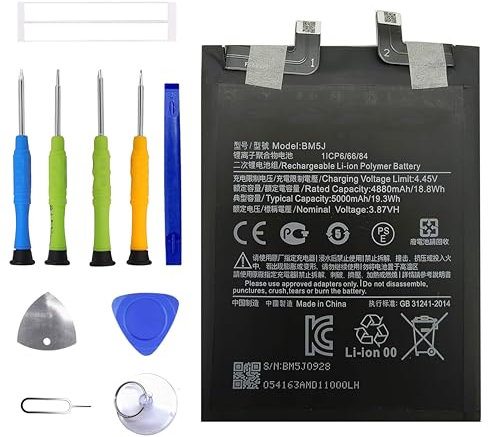 ERYNK BM5J Batterie de rechange pour Xiaomi 12T/12T Pro/Redmi K50 avec jeu d'outils