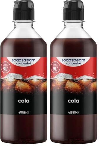 SodaStream Sirup Cola, 1x Flasche ergibt 9 Liter Fertiggetränk, Sekundenschnell zubereitet und immer frisch, 440 ml (Packung mit 2)
