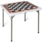 COSTWAY Mesa de Ajedrez Plegable, Mesa de Cartas Cuadrada con Tapete Desmontable y 4 Soportes para Vasos, Tablero de Plástico Portátil con Asa de Transporte para Fiestas, Picnic, Camping, 90x90x74 cm