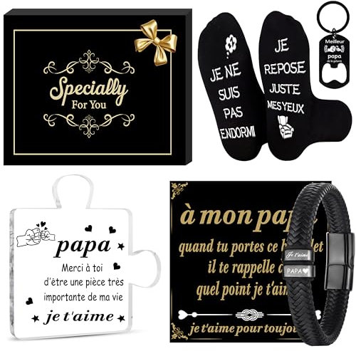 Merclix Idee Cadeau Papa Original Anniversaire Noel Fete Des Peres Chaussette Porte Clef Bracelet Coffret Homme Cadeau Pour Papa Cadeaux Homme Rigolotes Humour