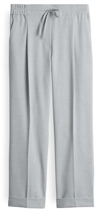 OPUS Damen City Pants | Melosa City Wide verkürzte City Pants mit Komfortbund Hazy Fog Melange, 42