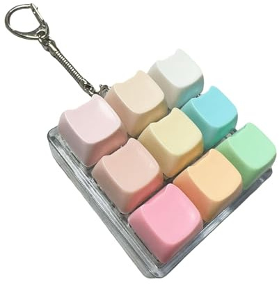 TTETTZ Zappelspielzeug Als Tragbares Spielzeug EIN Anti Stress Würfel Und Tastenknopf Klicker mit Schlüsselring Und 9 Tasten für Sensorisc, Regenbogenkatze