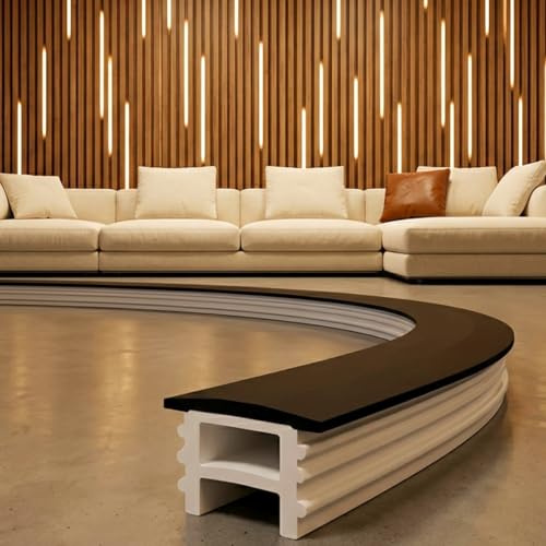 SUCIKORIO 2m Silikon LED Profil Schwarz 10x10mm Wasserdicht Feuerfest IP65 LED Diffusor Leiste Kürzbar Flexibler LEDs Schiene Kanal Für Akustikpaneele Beleuchtung, Schrank, Bar (Ohne streifen)