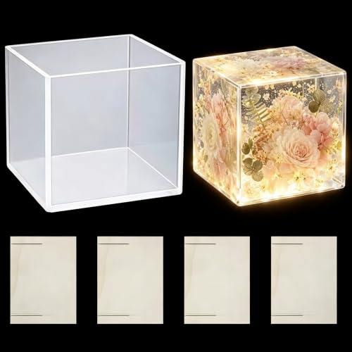 Neikafan Viereckig Silikonform 10x10cm Würfel Resin Epoxidharz | Quadratische Gießform Würfel Harz Silikonformen Cube Resin Mould für Heimdekoration, Kerze, Seife Herstellung, DIY Handwerk