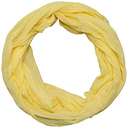 ACC leichter unifarbener Damen Seide Loop Schal Seidenschal Seidenschals Schlauchschal Tuch Seidentuch (gelb)