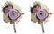 USIX Handgefertigte Herren-Anstecknadel mit künstlichen Pfingstrosen, für Anzug, Hochzeit, Bräutigam, Bräutigam, Brosche, Rose, Boutonniere (violette Boutonniere), 2 Stück