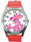 Taport® The Pink Panther Quarz-Armbanduhr, rund, SCI FI, echtes Lederband, inklusive Ersatzakku und Geschenkbeutel, Rot