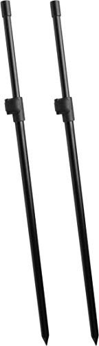 Storfisk fishing & more 2er Set Teleskop-Bank Sticks aus Aluminium mit englischem Gewinde, höhenverstellbar, schwarz, Länge:50-90 cm, Typ:Schnellverschluss/Normale Spitze
