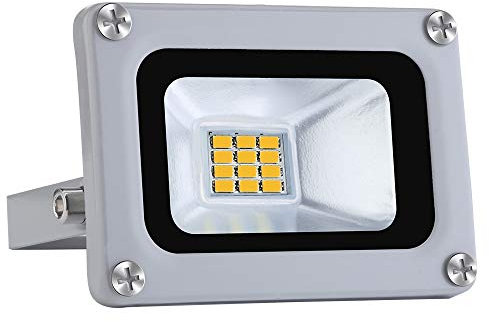 Bikuer Faretto LED da 10 W, bianco freddo, 12 V, super luminoso, IP65, impermeabile, 6000 K, luce bianca diurna, ideale per giardino, garage, hotel