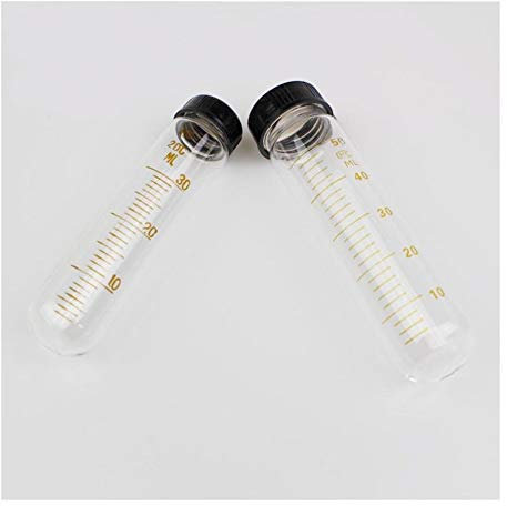 Xuulan Xianglaa- Reagenzgläser als Geschenk, 2pcs / Lot mit Schraubverschluss Kalibrierung Reagenzglas, 50 ml Länge Glas Reagenzglas, Laborbedarf, Breites Anwendungsspektrum