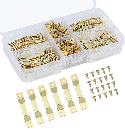 Cintre Photo 100 Pièces avec Vis Fixations Cadre Photo Crochets Suspendus pour Toiles de Peinture Accrocher Tableaux 45mm x 8mm